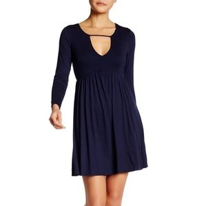 Navy baby-doll knit dress